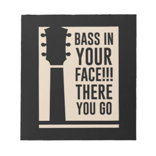 Bloc-note Basse de musique de guitare dans votre visage