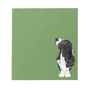Bloc-note Basset Hound noir et blanc