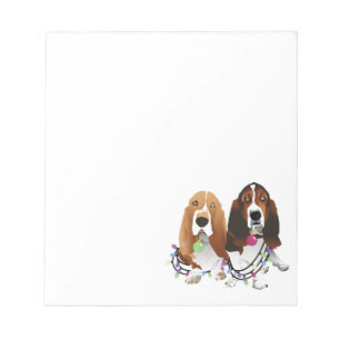Bloc-note Basset Hound Peace Love Joie Noël Design