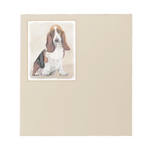 Bloc-note Basset Hound Peinture - Cute Original Chien Art (Devant)