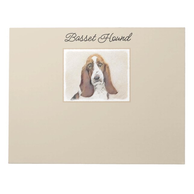Bloc-note Basset Hound Peinture - Cute Original Chien Art (Devant)