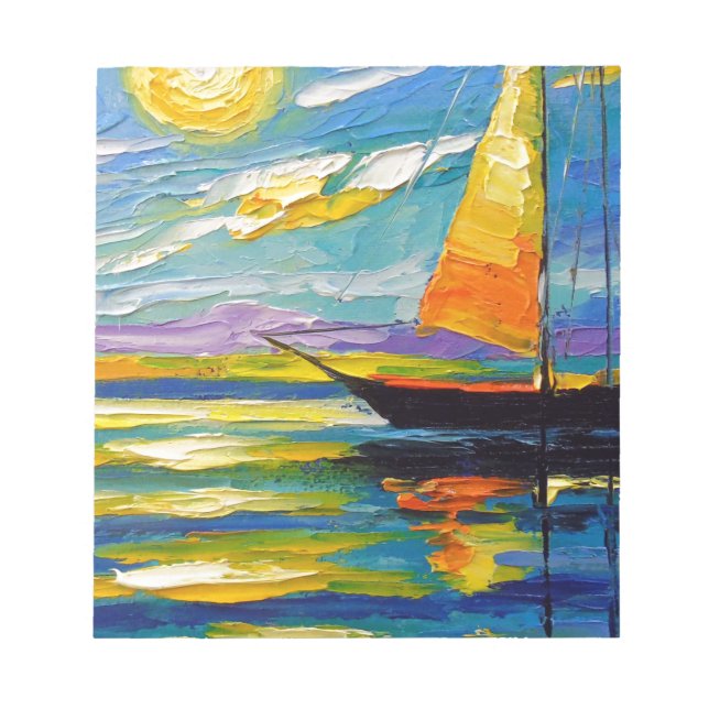 Bloc-note Bateau à voile au coucher du soleil (Devant)