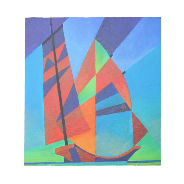 Bloc-note Bateau Abstrait Art Junk contre Deep Blue Sky (Devant)