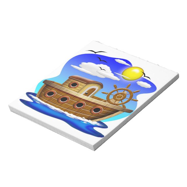 Bloc-note Bateau de pêche dessin animé (Tourné)