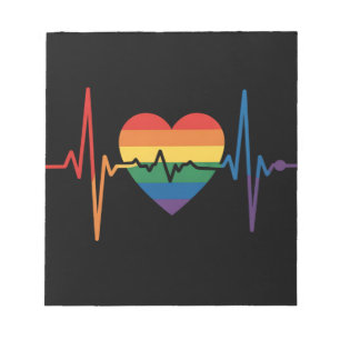 Bloc-note Battements de cœur LGBTQ Fierté du cœur Gay Lesbie