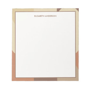 Bloc-note Bauhaus Terracotta Beige Abstrait Personnalisé