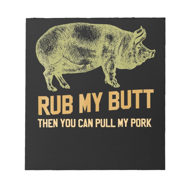 Bloc-note BBQ | BBQ Grill Pig Funny Pork Id Fumée qui rôti (Devant)