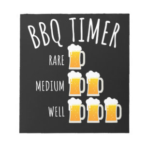 Bloc-note BBQ BBQ Timer Bière Boire Funny Grilling