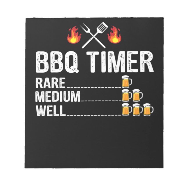 Bloc-note BBQ | BBQ Timer Boire Grillades Bière Grill (Devant)