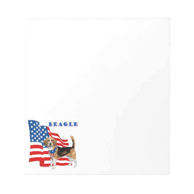 Bloc-note Beagle avec drapeau américain (Devant)