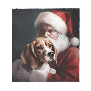Bloc-note Beagle avec le Père Noël Festif Noël