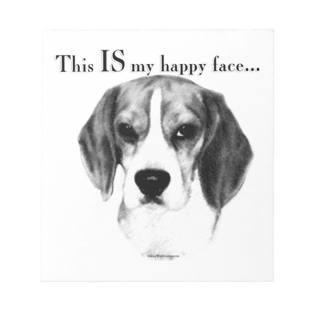 Bloc-note Beagle Joyeux Visage; Joyeux Beagle; Beagle grinch (Devant)