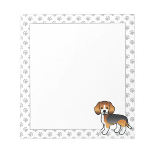Bloc-note Beagle Tricolore Chien de Dessin Animé Mignon & Pa