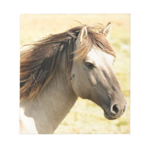 Bloc-note Beau cheval sauvage gris