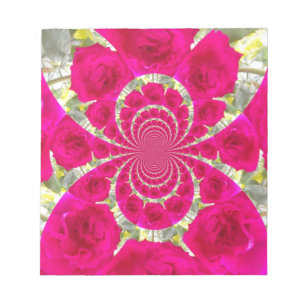 Bloc-note Beau Extraordinaire Roses rouges Motif Kaleidoscop
