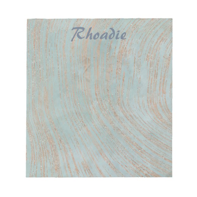 Bloc-note Beau marbre bleu et cuivre (Devant)