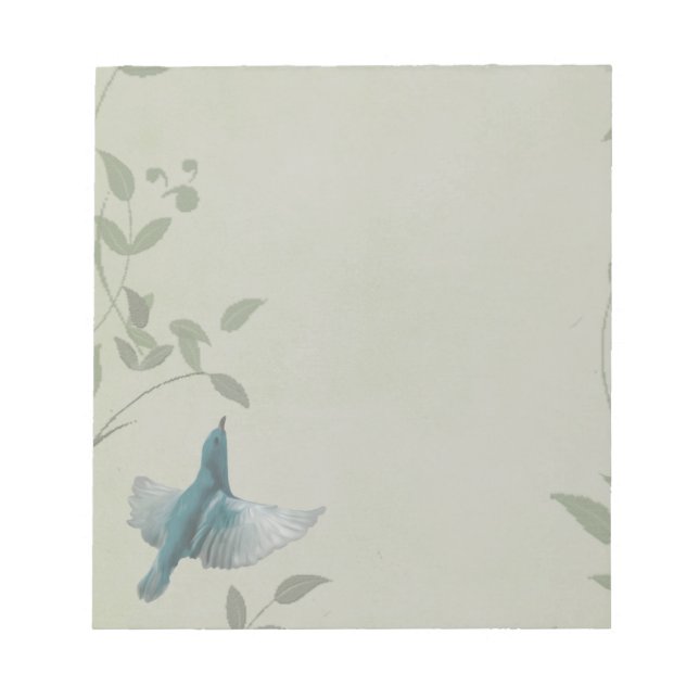 Bloc-note Beau Oiseau Bleu (Devant)