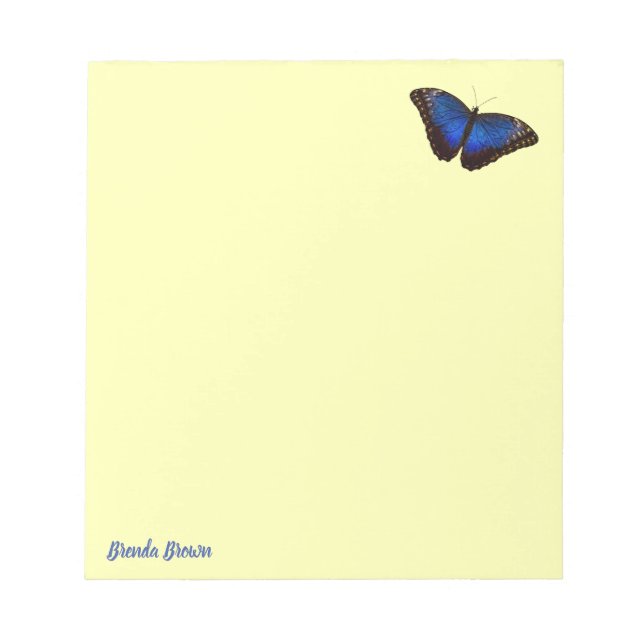 Bloc-note Beau papillon bleu Morpho personnalisé (Devant)