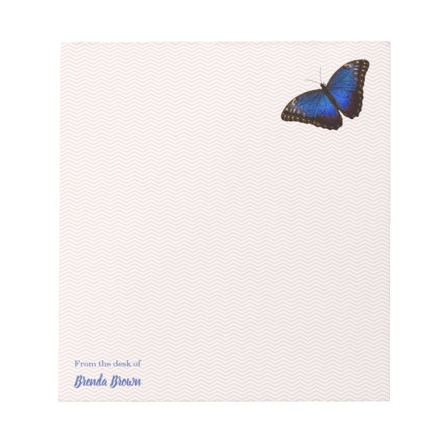 Bloc-note Beau papillon bleu Morpho personnalisé (Devant)