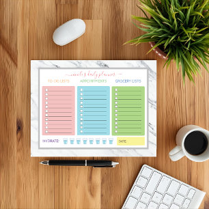 Bloc-note Beau plan quotidien en marbre