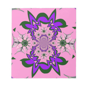 Bloc-note Beautiful baby pink floral purple shade motif mono