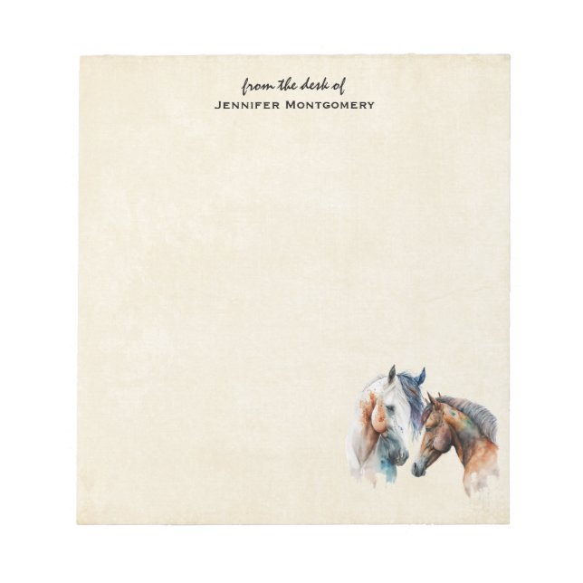 Bloc-note Beaux Chevaux Style Boho Occidental (Devant)