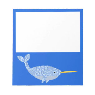 Bloc-note Bébé bleu mignon garçon Narwhal