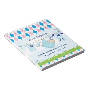 Bloc-note Bébé mignon ligne de vêtements pour garçon