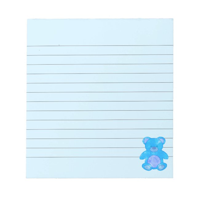 Bloc-note Bébé mignon Ours en bleu personnalisé (Devant)