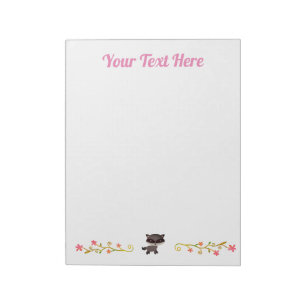 Bloc-note Bébé mignon Raccoon avec fleurs