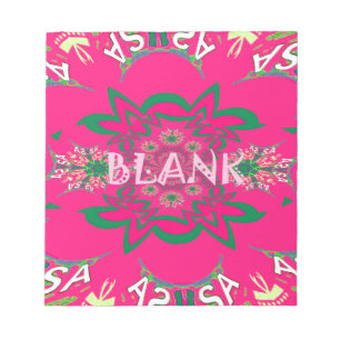 Bloc-note Bébé Vierge Monogramme Floral Rose Vivid Teinte Vi