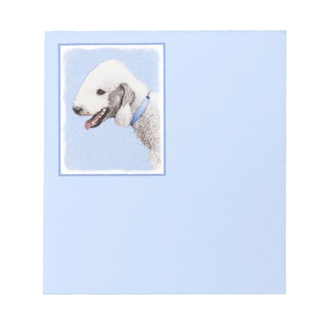 Bloc-note Bedlington Terrier Peinture - Art Chien original (Devant)