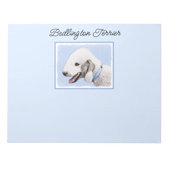 Bloc-note Bedlington Terrier Peinture - Art Chien original (Devant)