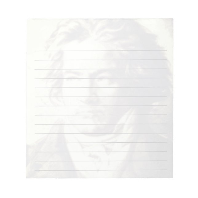 Bloc-note Beethoven Portrait noir et blanc sur mesure (Devant)
