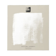 Beige Artistique Nom Formal Monogramme Unique Élég