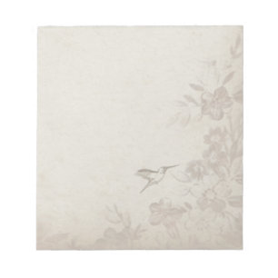 Bloc-note Beige floral vintage