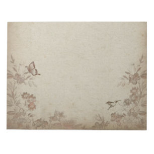 Bloc-note Beige vintage Floral