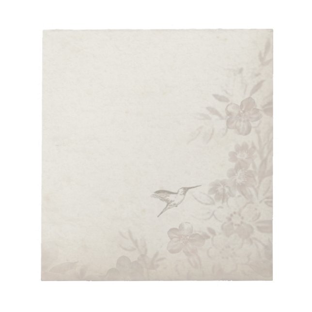 Bloc-note Beige vintage Floral (Devant)