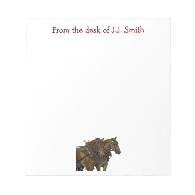 Bloc-note Belgian Draft Horse Team Notepad (Devant)
