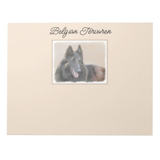Bloc-note Belgian Tervuren Painting - Cute Original Dog Art (Devant)