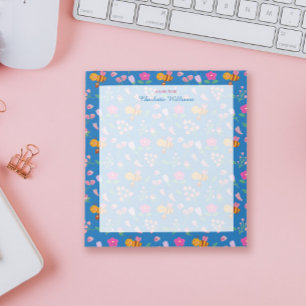 Bloc-note belle abeille bleue fleur sauvage motif floral Nom