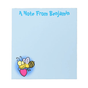 Bloc-note Belle abeille drôle avec dessin animé du coeur