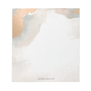 Bloc-note Belle aquarelle moderne or Rose Abstrait