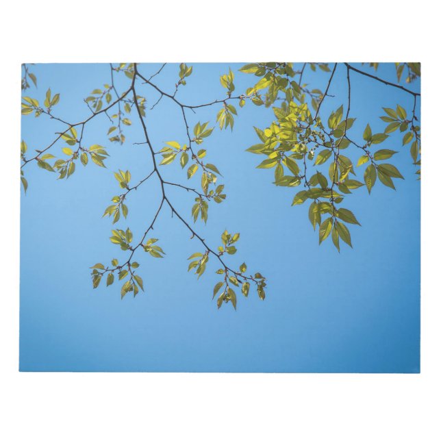 Bloc-note belle branche avec serrure feuille verte et jaune (Devant)