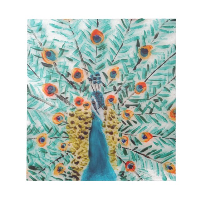 Bloc-note Belle émeraude vert turquoise Peacock (Devant)