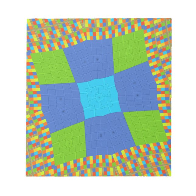 Bloc-note Belle Extraordinaire Vert Bleu Cyan Art Design d'i (Devant)