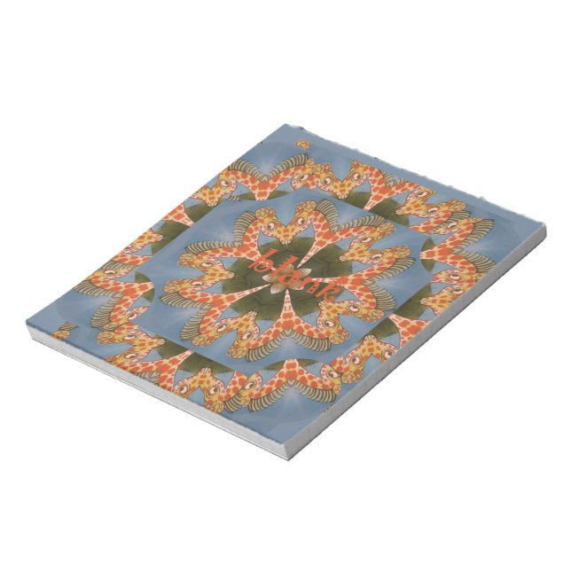 Bloc-note Belle Giraffe colorée extraordinaire africaine vie (Tourné)