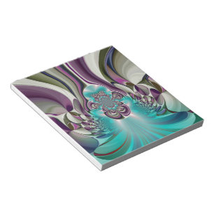 Bloc-note Belle impression Angélique Purple et Cyan Abstrait