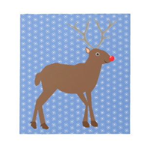 Bloc-note Belle renne de Noël avec nez rouge