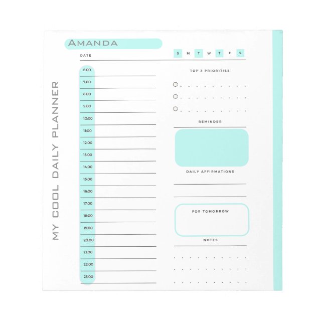 Bloc-note Belle Tear Editable Away Daily Planner (Devant)